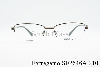 Salvatore Ferragamo メガネ SF2546A 210 ハーフリム スクエア ナイロール ブロー オシャレ ブランド フェラガモ 正規品