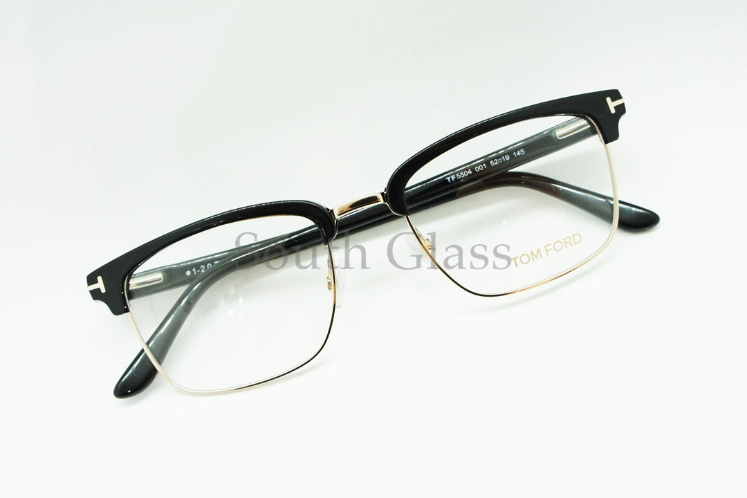 TOM FORD メガネ TF5504 001 メタル サーモント ブロー スクエア メンズ レディース おしゃれ アジアンフィット トムフォード
