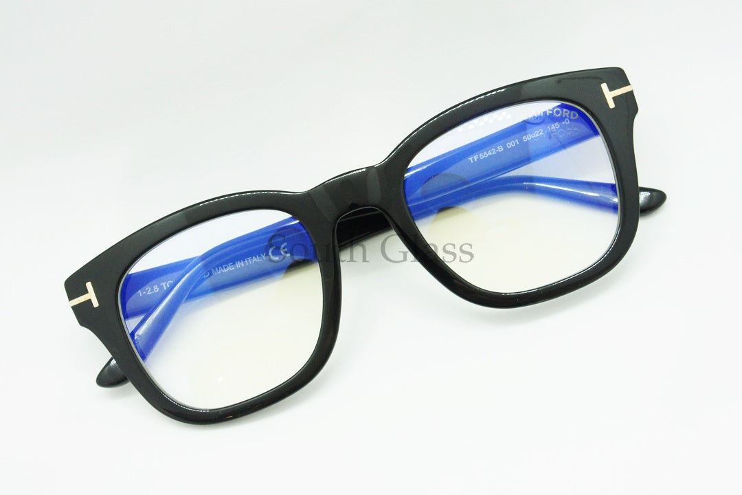 TOM FORD ブルーライトカット メガネ TF5542-B 001 ウェリントン PC用 メンズ レディース おしゃれ 黒 トムフォード