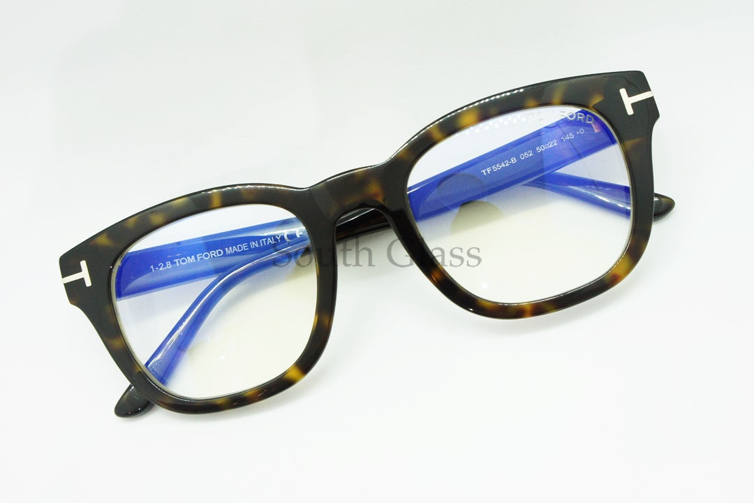 TOM FORD ブルーライトカット メガネ TF5542-B 052 ウェリントン PC用 メンズ レディース おしゃれ ハバナ トムフォード