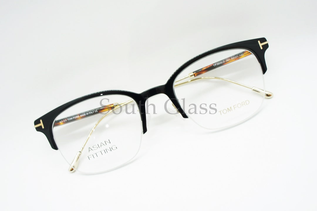 TOM FORD メガネ TF5645-D 001 ナイロール ハーフリム クラシカル メンズ レディース おしゃれ アジアンフィット トムフォード