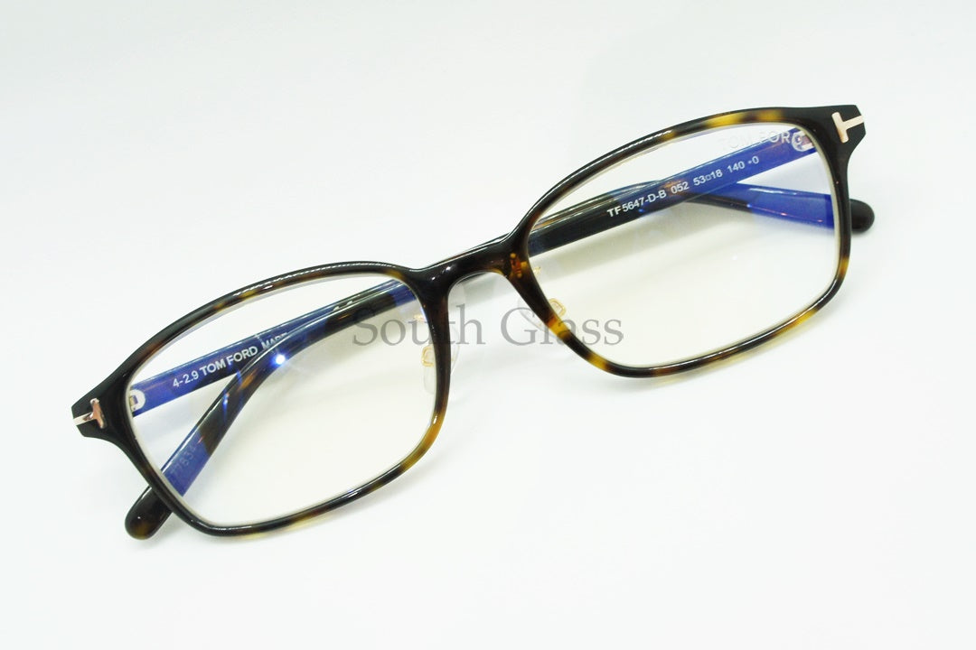 TOM FORD ブルーライトカット メガネ TF5647-D-B 052 スクエア メンズ レディース アジアンフィット おしゃれ トムフォード