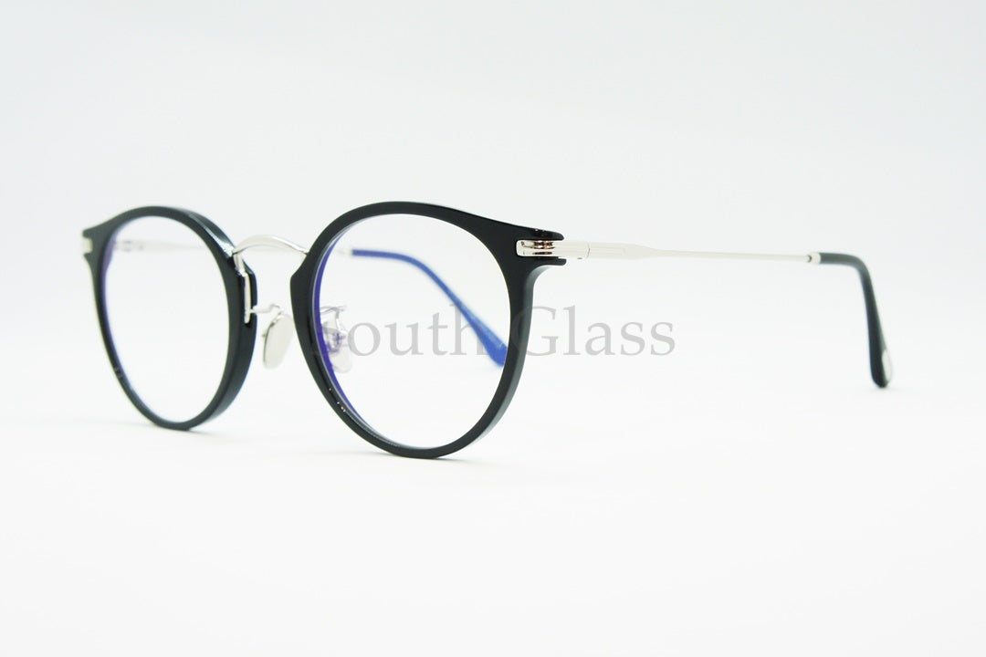 TOM FORD ブルーライトカット メガネ TF5714-D-B 001 ボストン 丸メガネ メンズ レディース おしゃれ アジアンフィット トムフォード