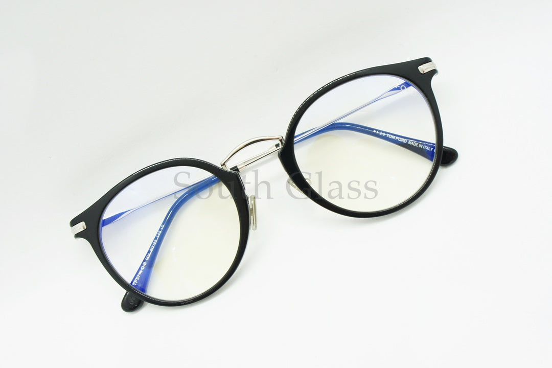 TOM FORD ブルーライトカット メガネ TF5714-D-B 001 ボストン 丸メガネ メンズ レディース おしゃれ アジアンフィット トムフォード
