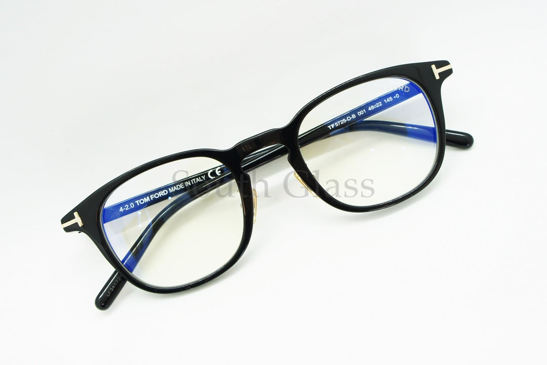 TOM FORD ブルーライトカット メガネ TF5725-D-B 001 ウェリントン メンズ レディース アジアンフィット トムフォード