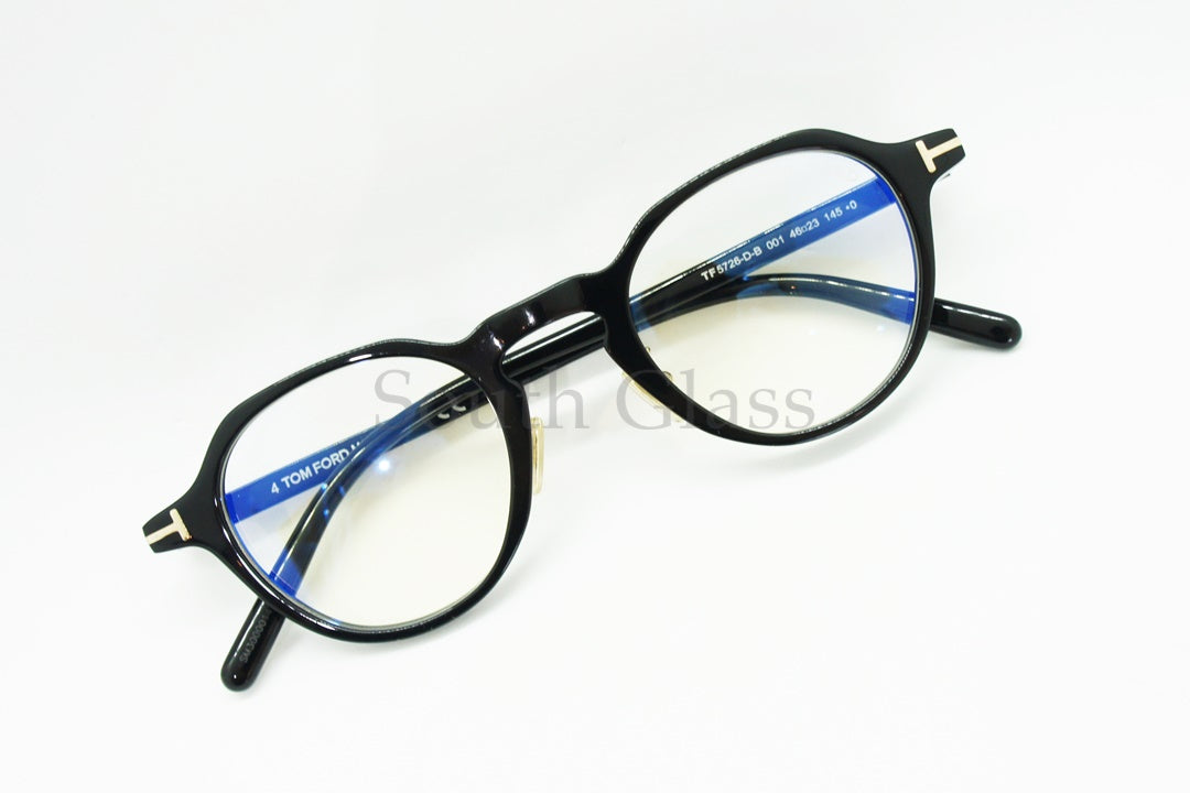 TOM FORD ブルーライトカット メガネ TF5726-D-B 001 クラウンパント ボストン メンズ レディース おしゃれ アジアンフィット トムフォード