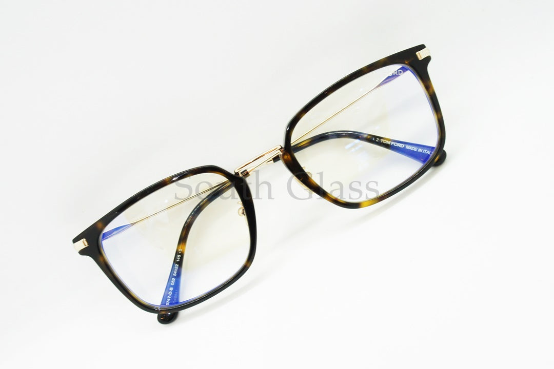 TOM FORD ブルーライトカット メガネ TF5747-D-B 052 スクエア コンビネーション メンズ レディース おしゃれ アジアンフィット トムフォード
