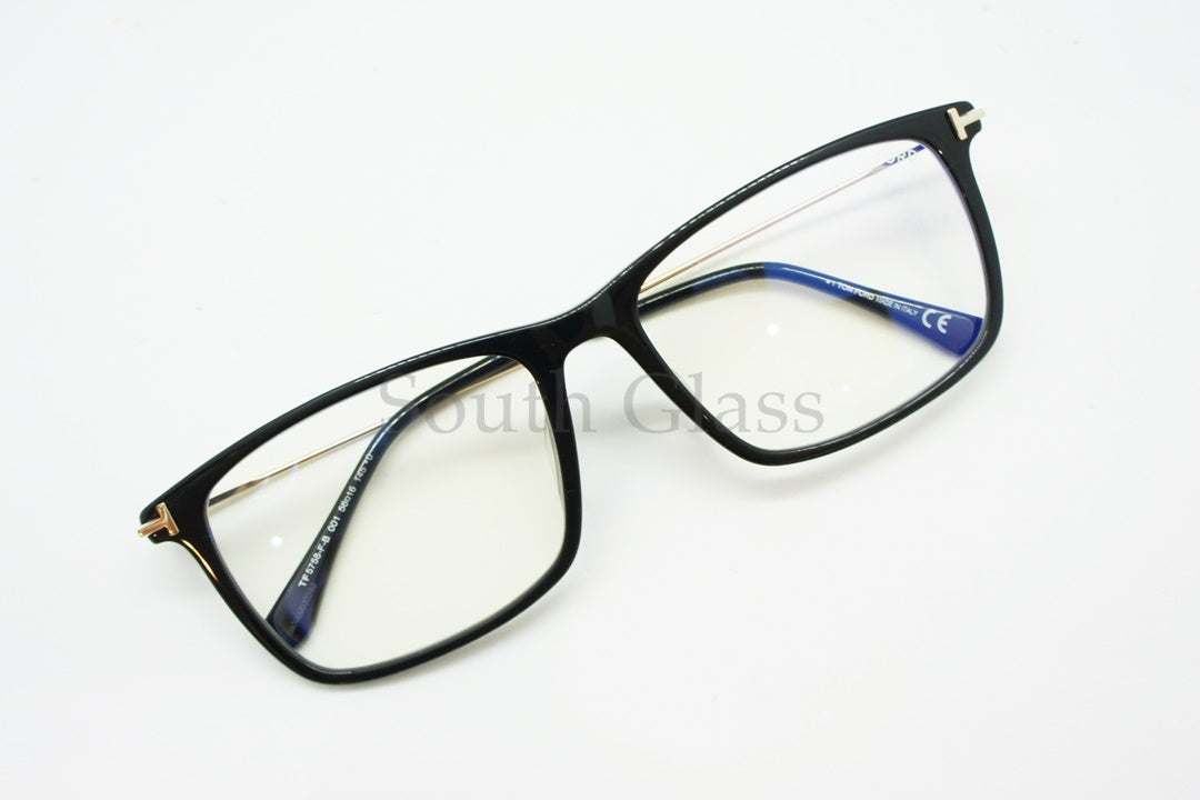 TOM FORD ブルーライトカット メガネ TF5758-F-B 001 スクエア メンズ レディース おしゃれ アジアンフィット トムフォード
